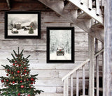 Set Of Two Antique Christmas 2 Black Framed Print Wall Art - Homeroots - Flyclothing LLC