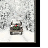 Set Of Two Antique Christmas 2 Black Framed Print Wall Art - Homeroots