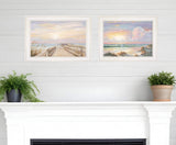 Set Of Two Sunrise Sunset 2 White Framed Print Wall Art - Homeroots - Flyclothing LLC