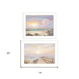 Set Of Two Sunrise Sunset 3 White Framed Print Wall Art - Homeroots - Flyclothing LLC