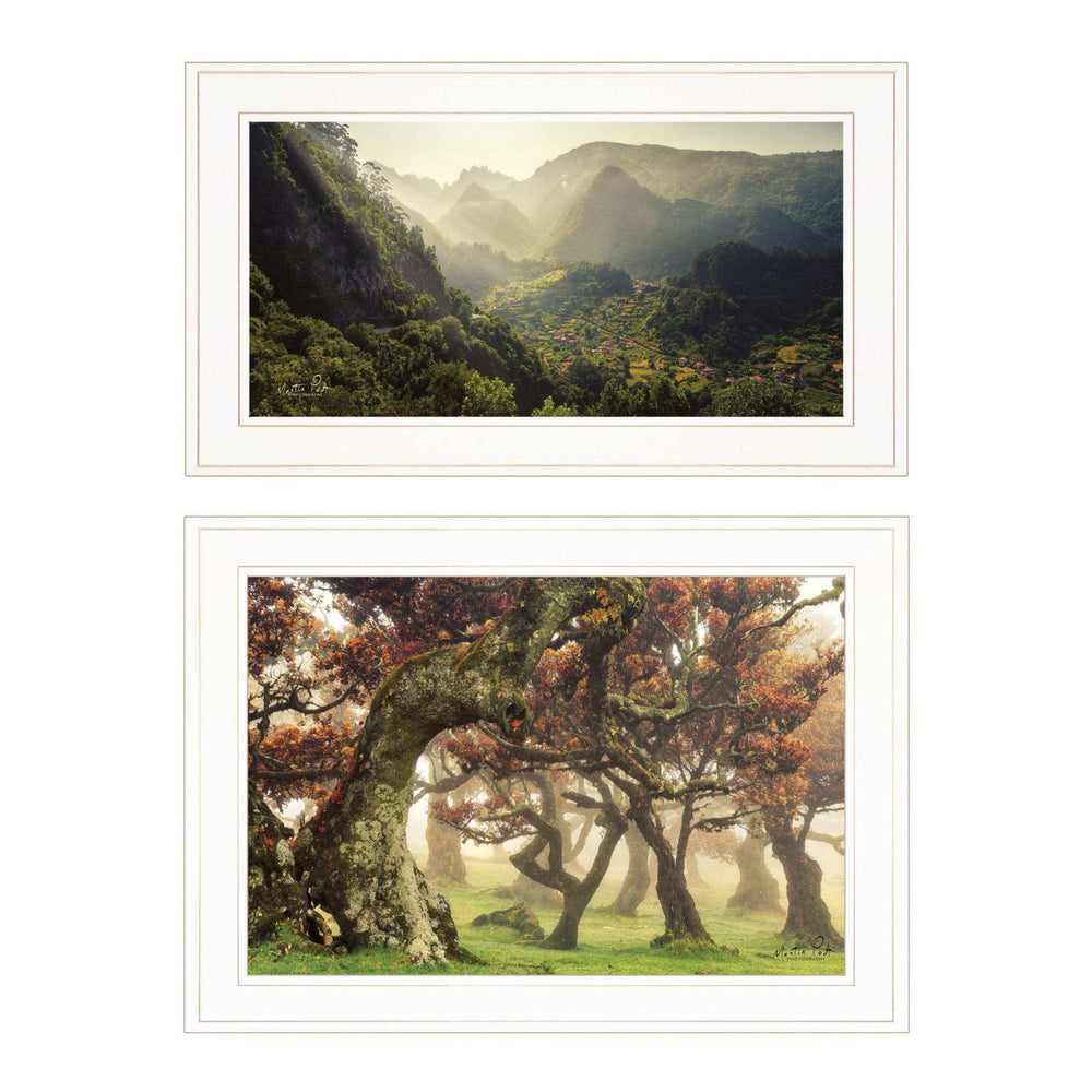 Set Of Two The Land of Hobbits 1 White Framed Print Wall Art - Homeroots - Flyclothing LLC