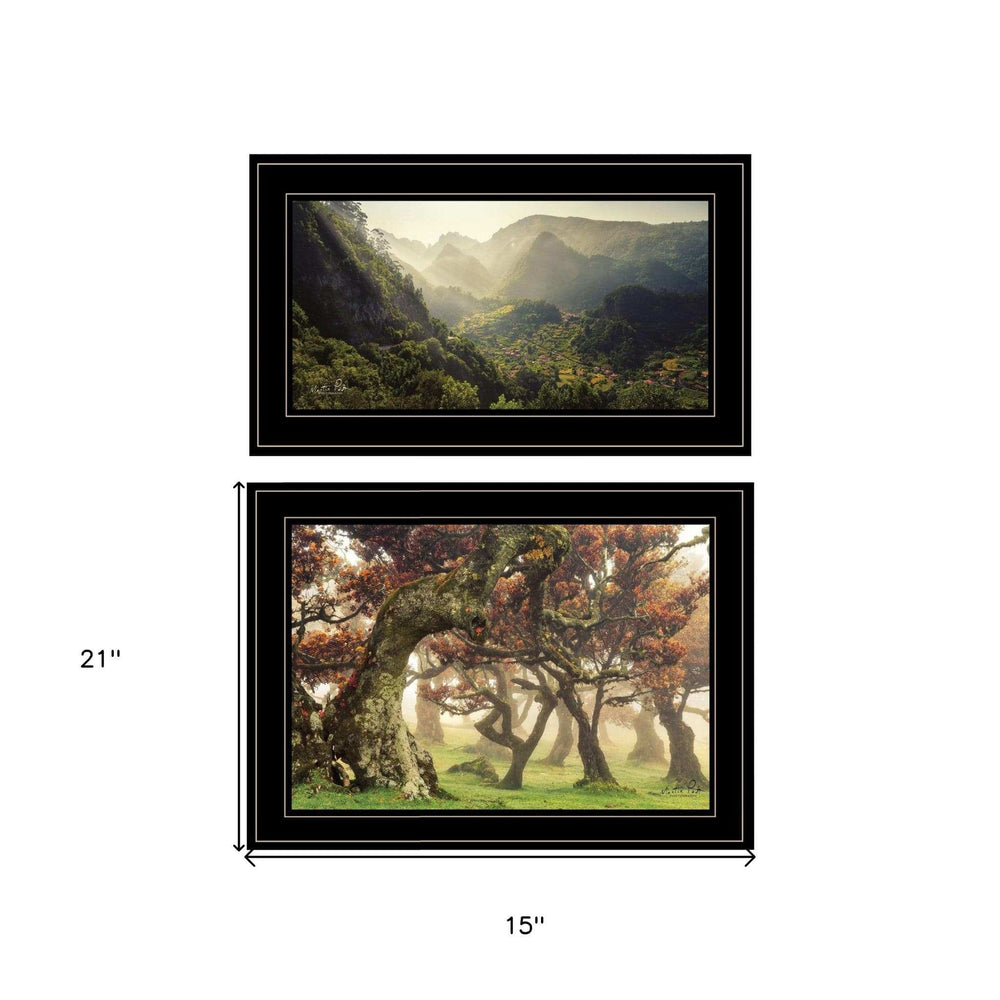 Set Of Two The Land of Hobbits 2 Black Framed Print Wall Art - Homeroots - Flyclothing LLC