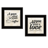Set Of Two All You Need is Coffee 2 Black Framed Print Wall Art - Homeroots - Flyclothing LLC