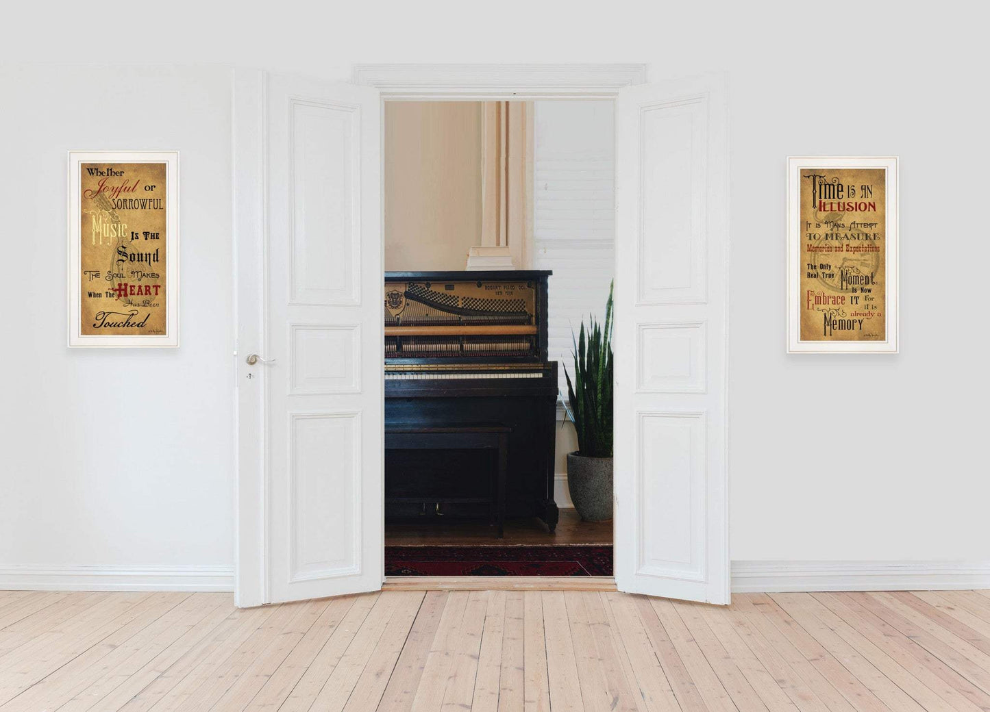Set Of Two Joyful 1 White Framed Print Wall Art - Homeroots - Flyclothing LLC