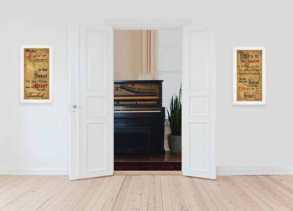 Set Of Two Joyful 1 White Framed Print Wall Art - Homeroots - Flyclothing LLC