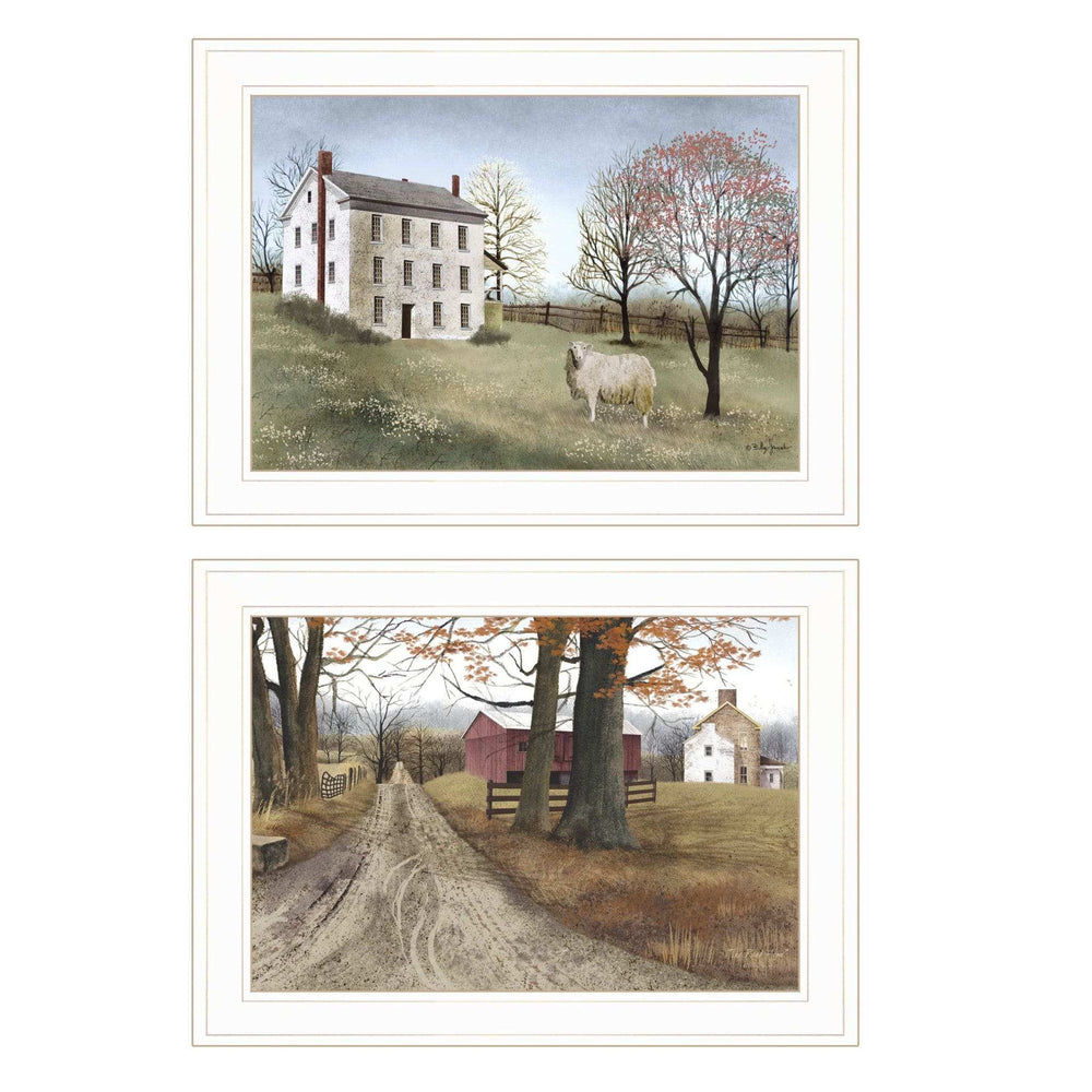 Set Of Two The Road Home 1 White Framed Print Wall Art - Homeroots - Flyclothing LLC