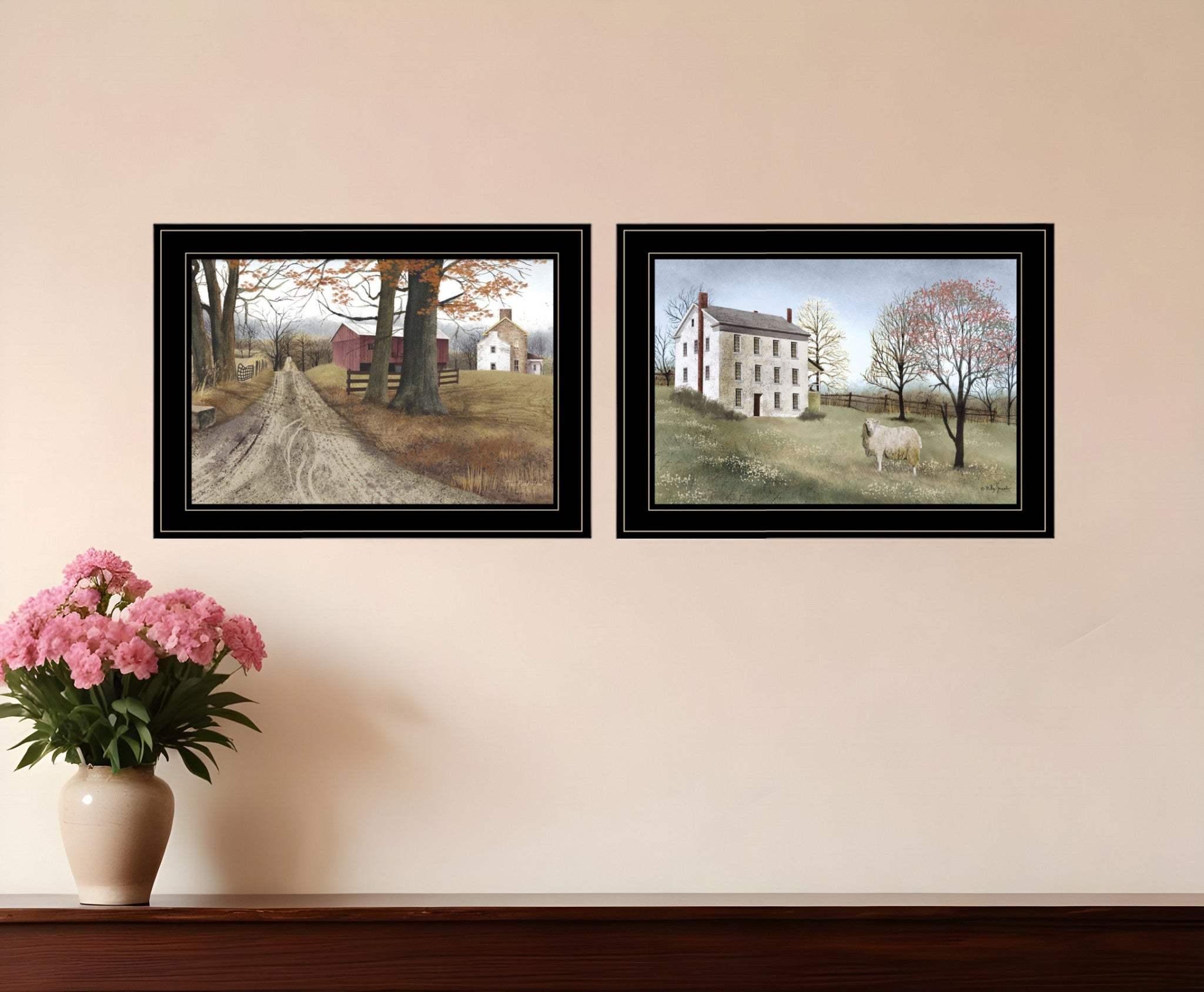 Set Of Two The Road Home 2 Black Framed Print Wall Art - Homeroots - Flyclothing LLC