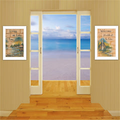 Set Of Two Living on the Lake 1 White Framed Print Wall Art - Homeroots