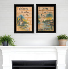 Set Of Two Living on the Lake 2 Black Framed Print Wall Art - Homeroots