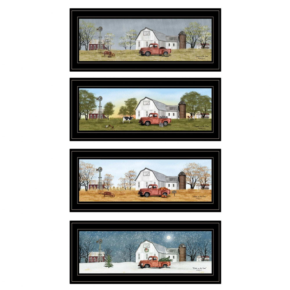 Set Of Four Billy Jacobs Four Seasons Collection V Black Frame 2 Black Framed Print Wall Art - Homeroots - Flyclothing LLC