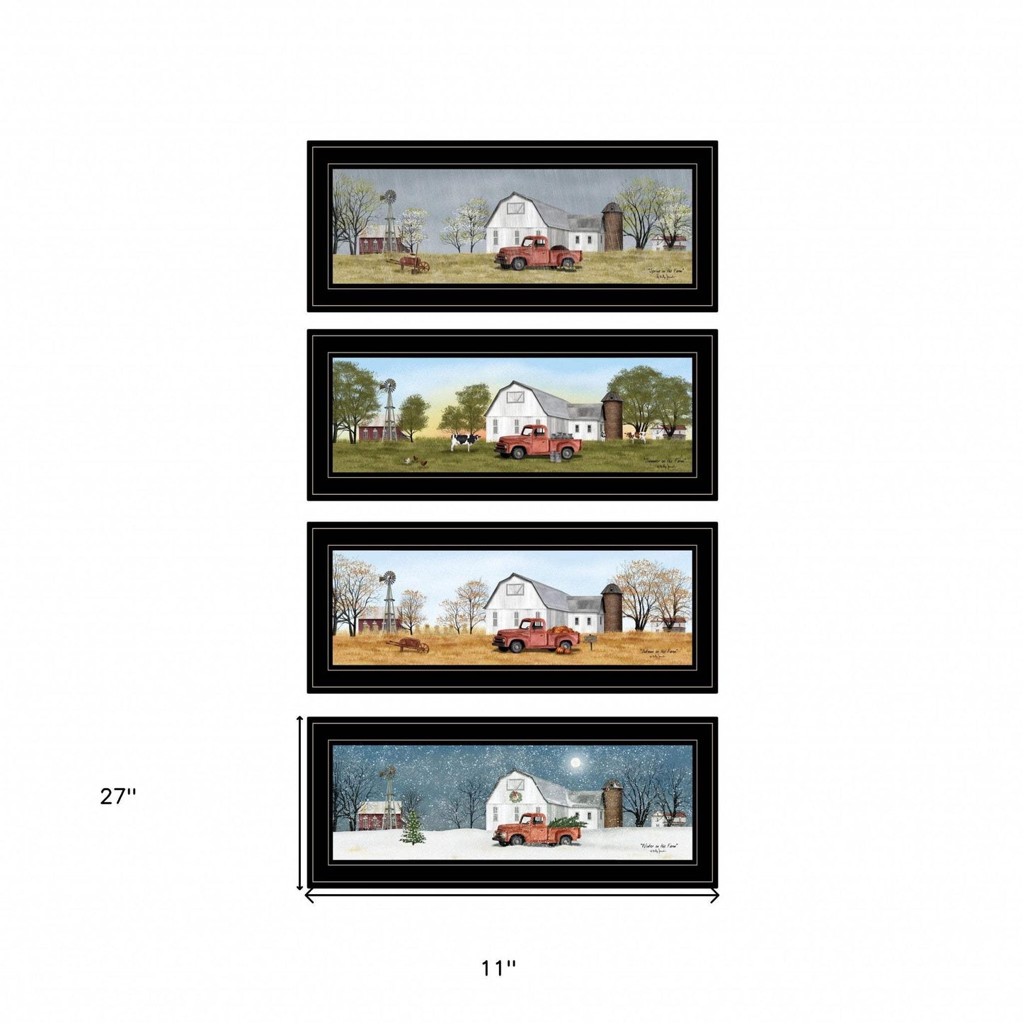 Set Of Four Billy Jacobs Four Seasons Collection V Black Frame 2 Black Framed Print Wall Art - Homeroots - Flyclothing LLC