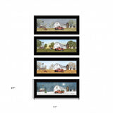 Set Of Four Billy Jacobs Four Seasons Collection V Black Frame 2 Black Framed Print Wall Art - Homeroots - Flyclothing LLC