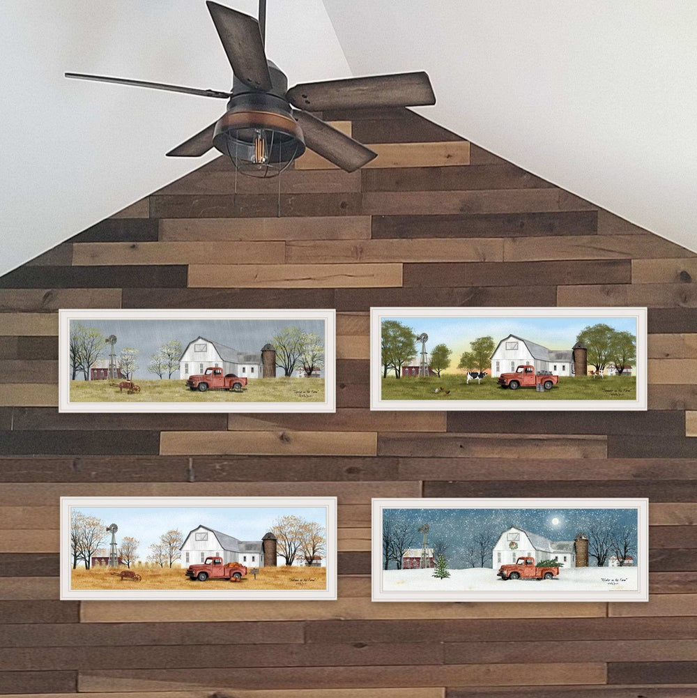 Set Of Four Billy Jacobs Four Seasons Collection VII 1 White Framed Print Wall Art - Homeroots - Flyclothing LLC