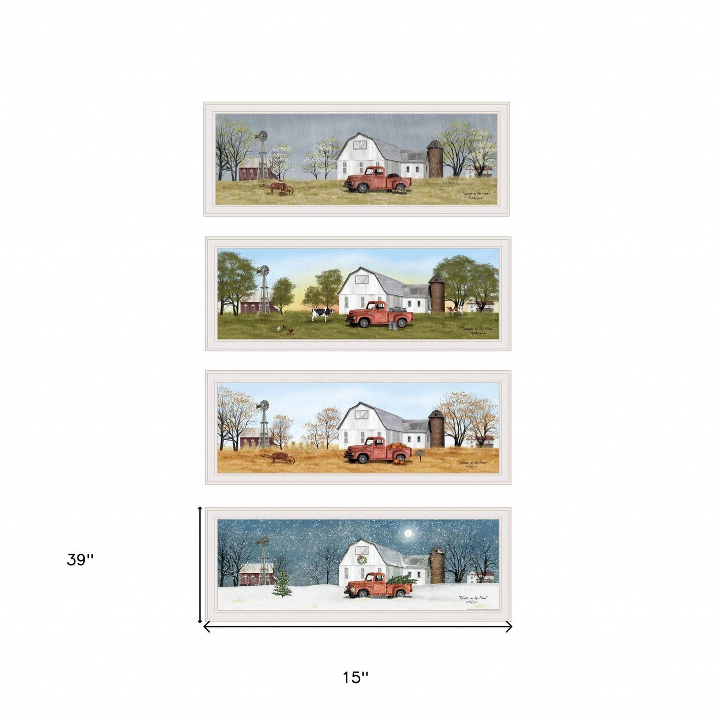 Set Of Four Billy Jacobs Four Seasons Collection VII 1 White Framed Print Wall Art - Homeroots - Flyclothing LLC