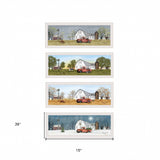 Set Of Four Billy Jacobs Four Seasons Collection VII 1 White Framed Print Wall Art - Homeroots - Flyclothing LLC