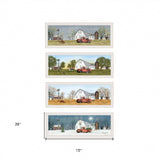 Set Of Four Billy Jacobs Four Seasons Collection VII 1 White Framed Print Wall Art - Homeroots - Flyclothing LLC