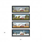 Set Of Four Billy Jacobs Four Seasons Collection VII 2 Black Framed Print Wall Art - Homeroots - Flyclothing LLC
