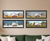 Set Of Four Billy Jacobs Four Seasons Collection VII 2 Black Framed Print Wall Art - Homeroots
