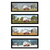 Set Of Four Billy Jacobs Four Seasons Collection VII 3 Black Framed Print Wall Art - Homeroots