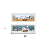 Set Of Two Autumn And Winter White Framed Print Wall Art - Homeroots - Flyclothing LLC