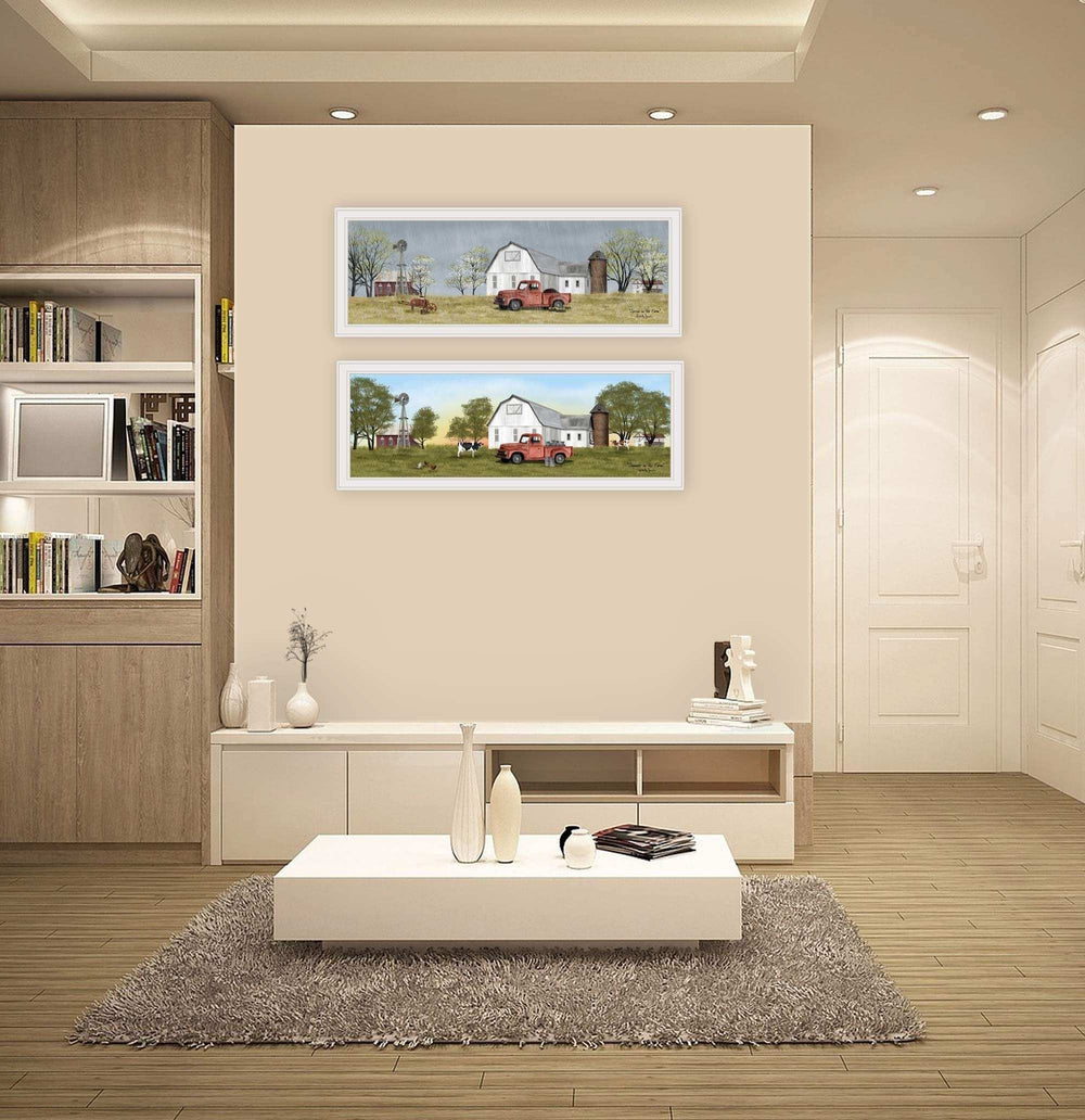 Set Of Two Billy Jacobs Summer or Spring Seasonal White Frame White Framed Print Wall Art - Homeroots - Flyclothing LLC