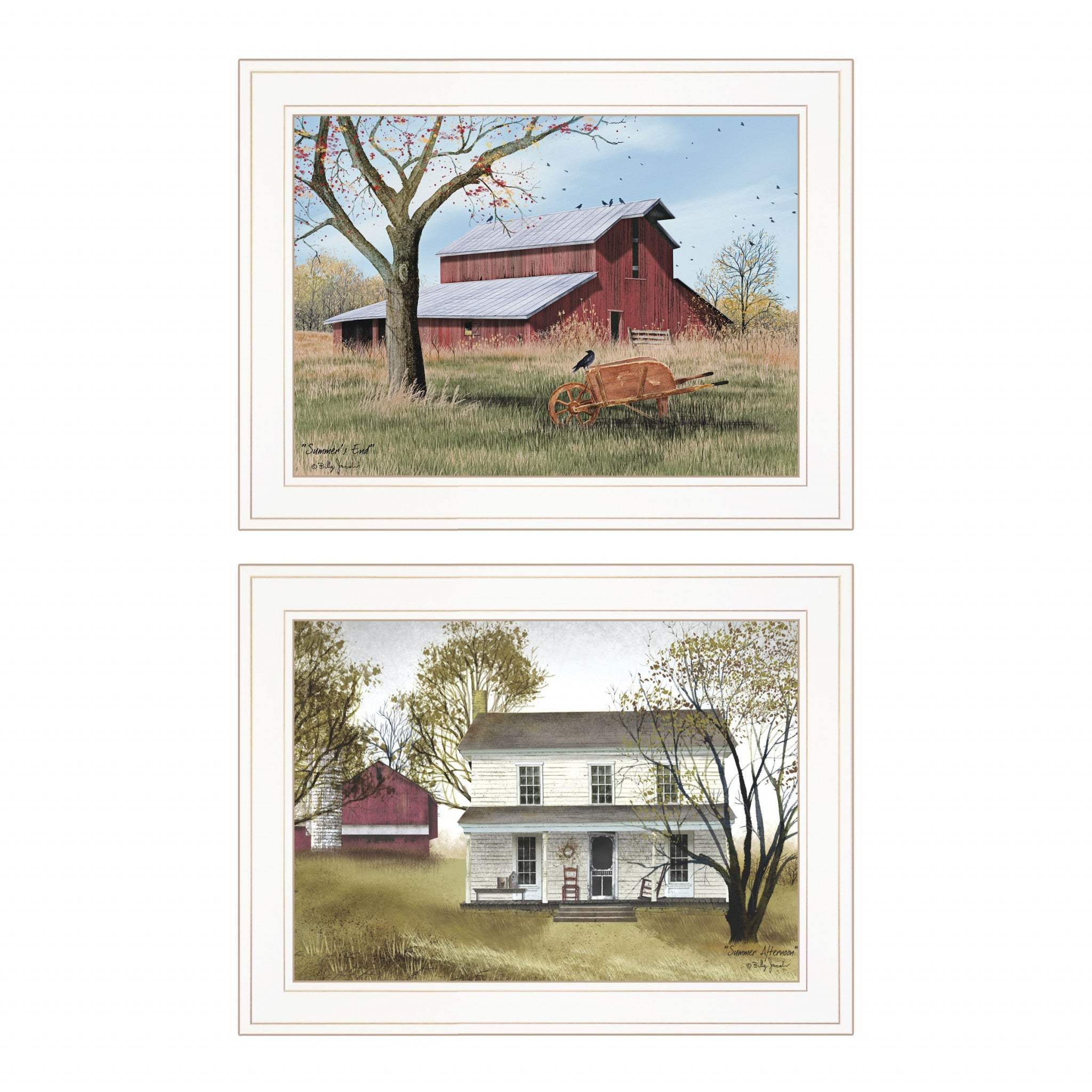 Set Of Two Summers End 1 White Framed Print Wall Art - Homeroots - Flyclothing LLC