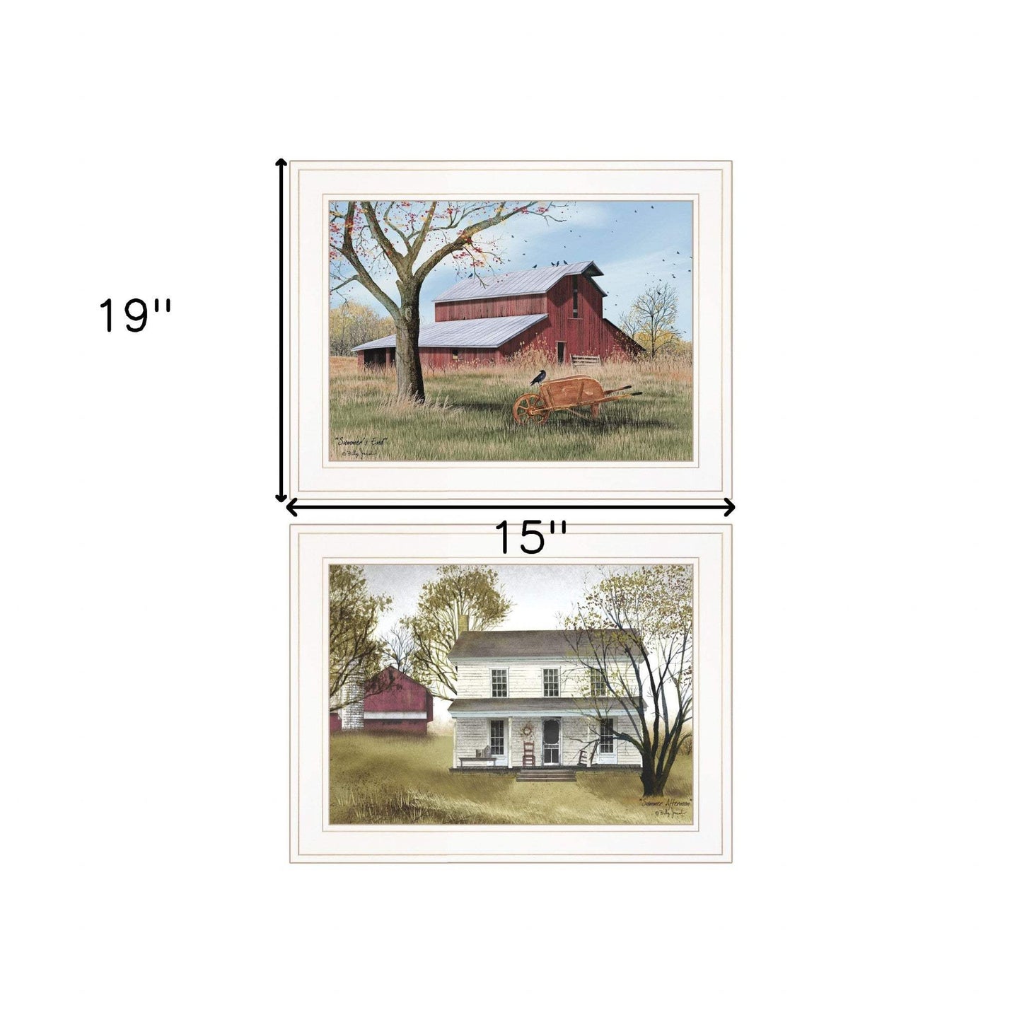 Set Of Two Summers End 1 White Framed Print Wall Art - Homeroots - Flyclothing LLC