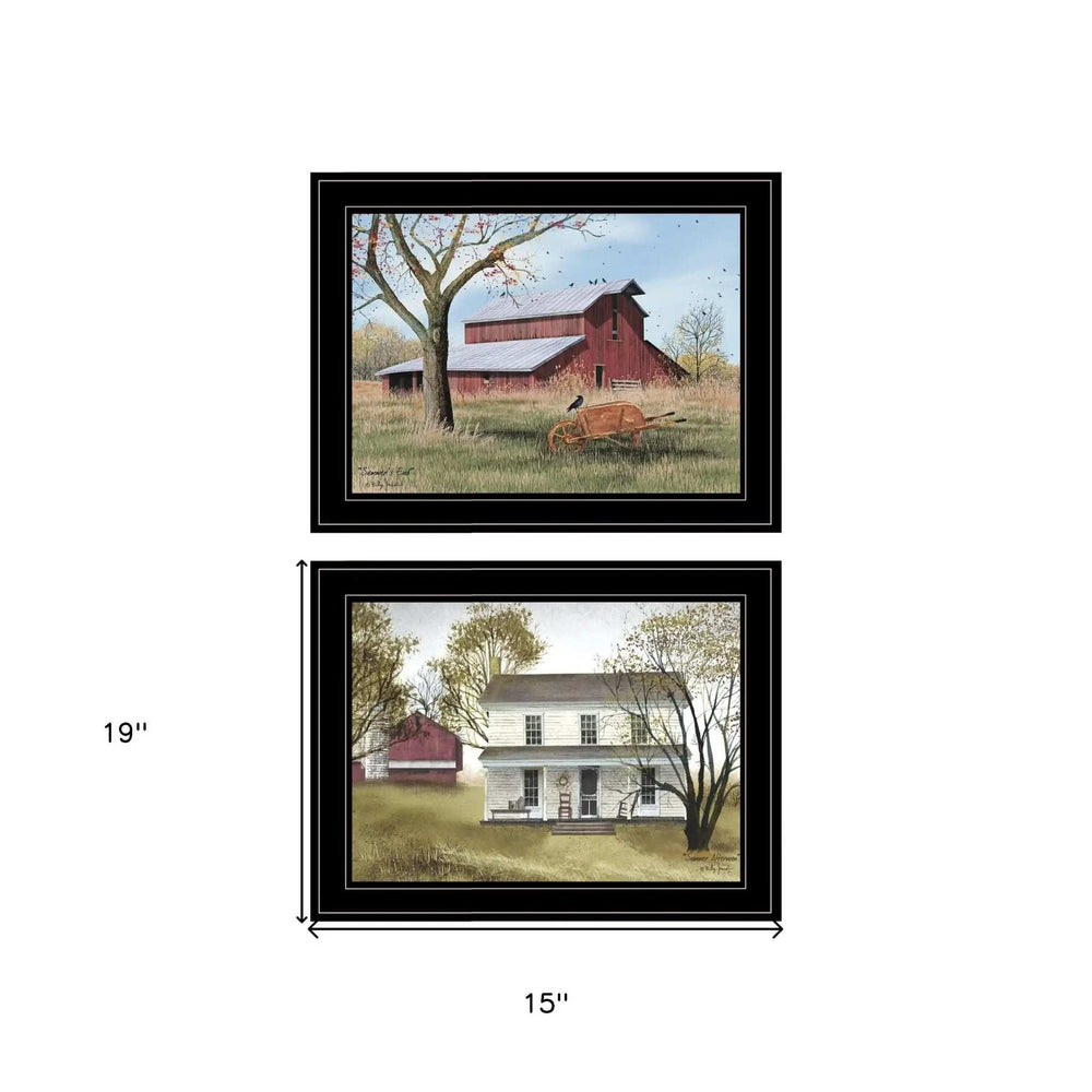 Set Of Two Summers End 2 Black Framed Print Wall Art - Homeroots - Flyclothing LLC