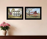 Set Of Two Summers End 2 Black Framed Print Wall Art - Homeroots - Flyclothing LLC