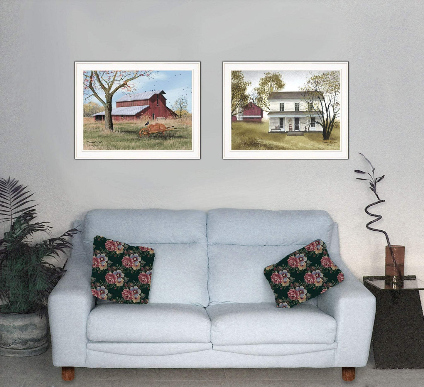 Set Of Two End of Summer 1 White Framed Print Wall Art - Homeroots - Flyclothing LLC
