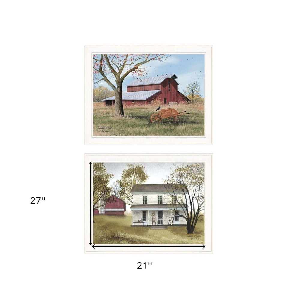 Set Of Two End of Summer 1 White Framed Print Wall Art - Homeroots - Flyclothing LLC