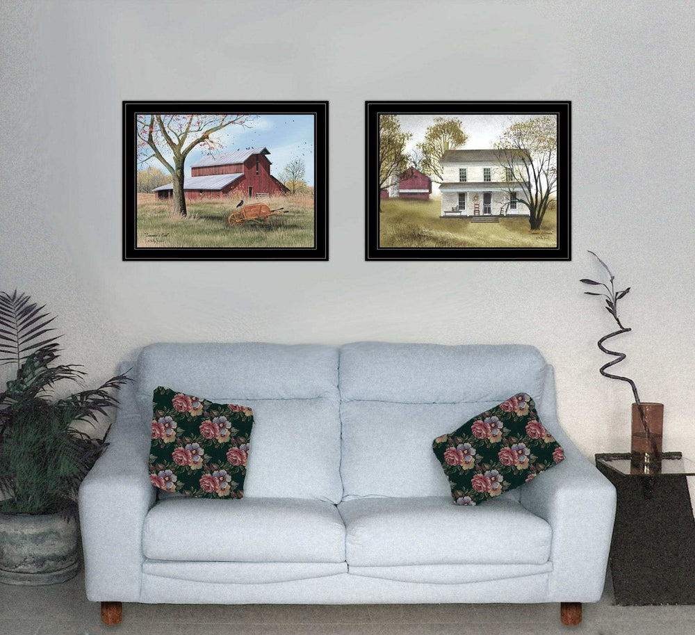 Set Of Two End of Summer 2 Black Framed Print Wall Art - Homeroots - Flyclothing LLC