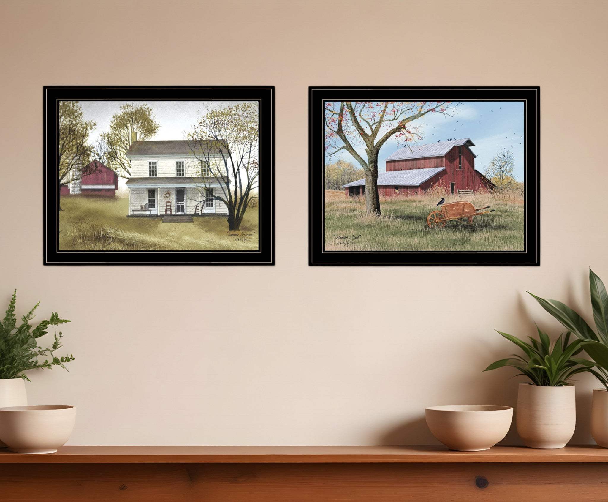 Set Of Two End of Summer 2 Black Framed Print Wall Art - Homeroots - Flyclothing LLC