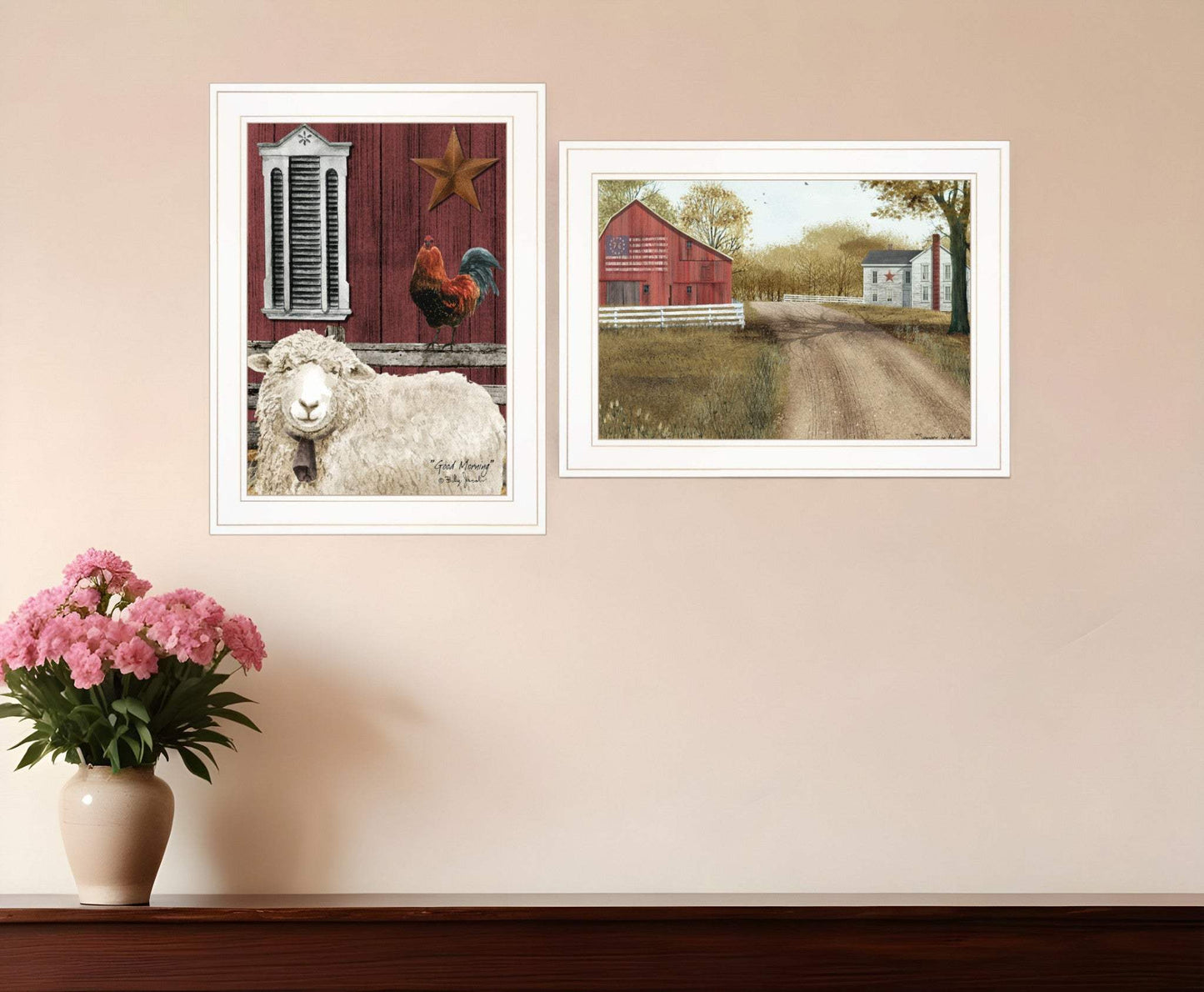 Set Of Two Good Morning 1 White Framed Print Wall Art - Homeroots - Flyclothing LLC