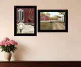 Set Of Two Good Morning 2 Black Framed Print Wall Art - Homeroots