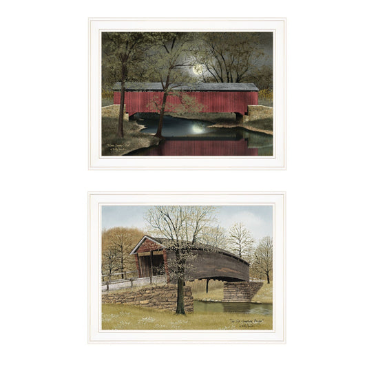 Set Of Two Bridge Collection I 1 White Framed Print Wall Art
