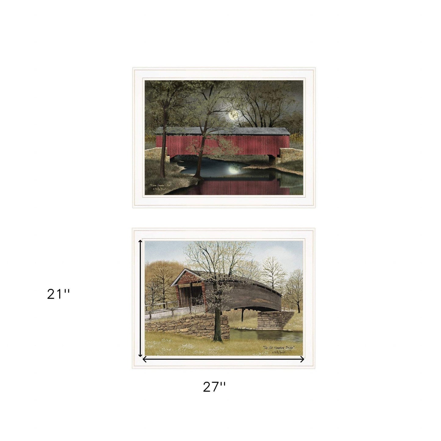 Set Of Two Bridge Collection I 1 White Framed Print Wall Art - Homeroots - Flyclothing LLC