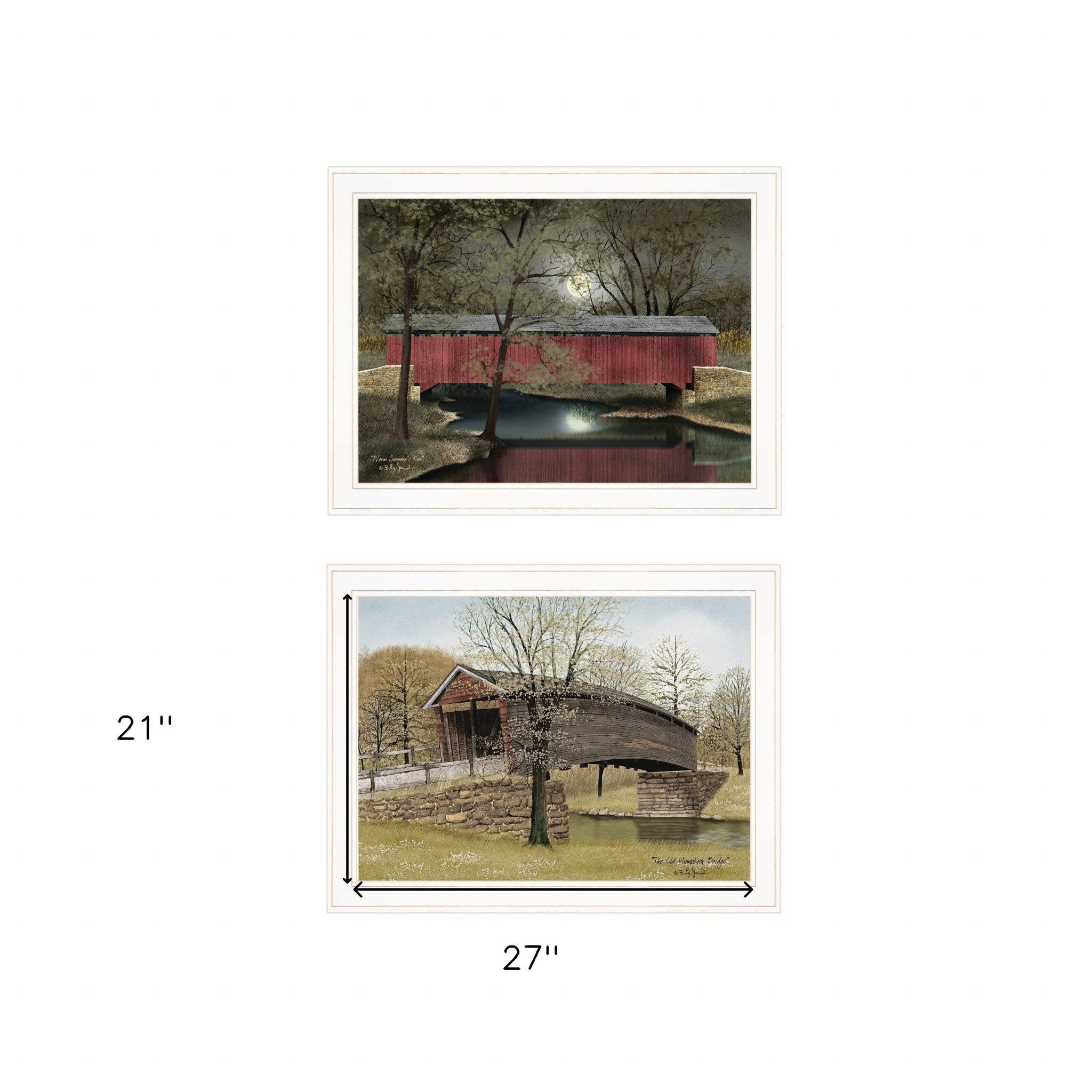 Set Of Two Bridge Collection I 1 White Framed Print Wall Art - Homeroots - Flyclothing LLC