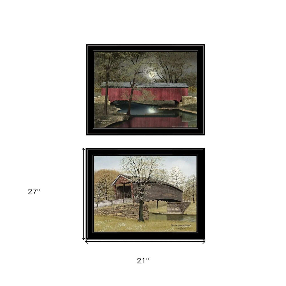 Set Of Two Bridge Collection I 2 Black Framed Print Wall Art - Homeroots - Flyclothing LLC