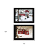 Set Of Two Winter Evening 2 Black Framed Print Wall Art - Homeroots - Flyclothing LLC