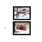 Set Of Two Crisp and New Fallen Snow 2 Black Framed Print Wall Art - Homeroots - Flyclothing LLC