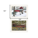 Set Of Two Covered Bridge Collection II 1 White Framed Print Wall Art - Homeroots - Flyclothing LLC