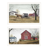 Set Of Two Goin to Market 1 White Framed Print Wall Art - Homeroots