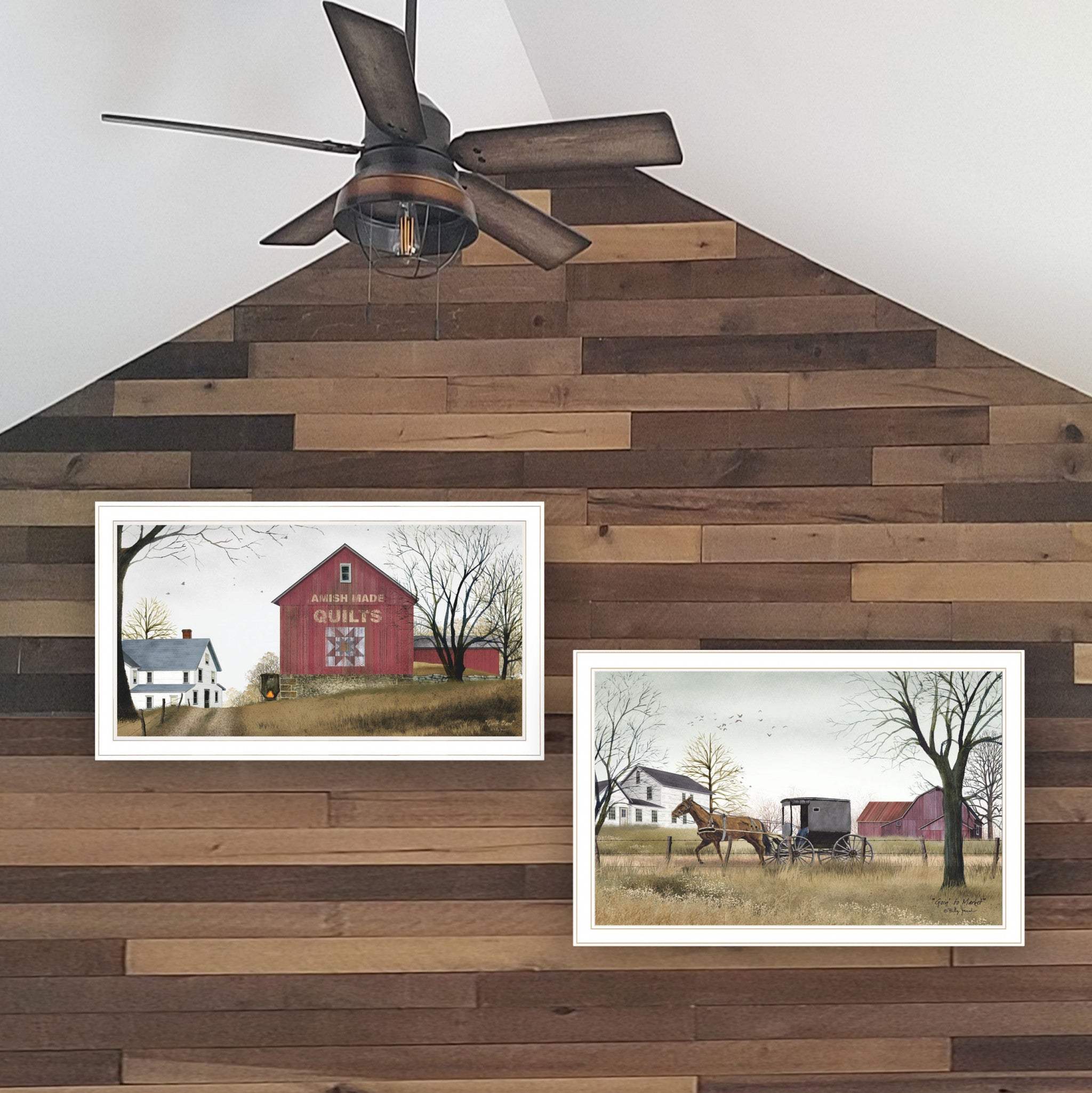 Set Of Two Goin to Market 1 White Framed Print Wall Art - Homeroots - Flyclothing LLC