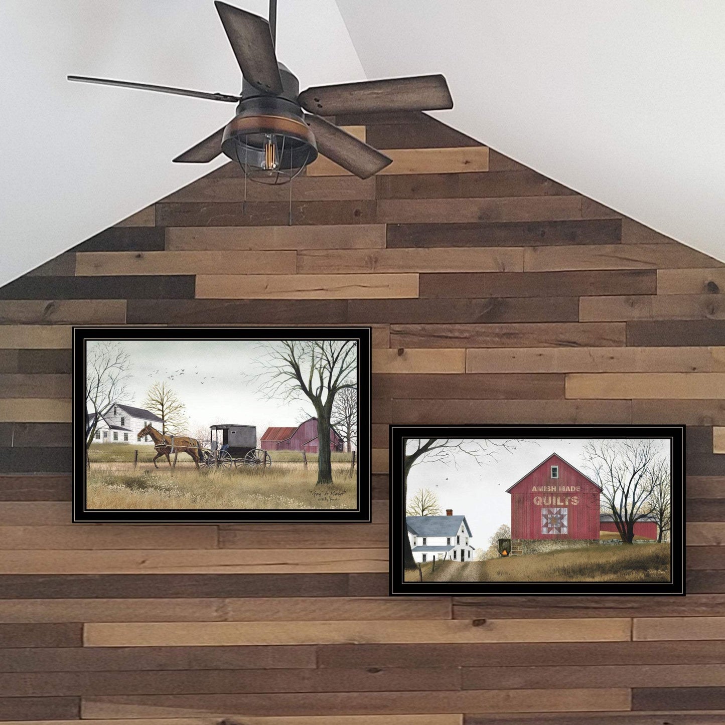 Set Of Two Goin to Market 2 Black Framed Print Wall Art - Homeroots - Flyclothing LLC