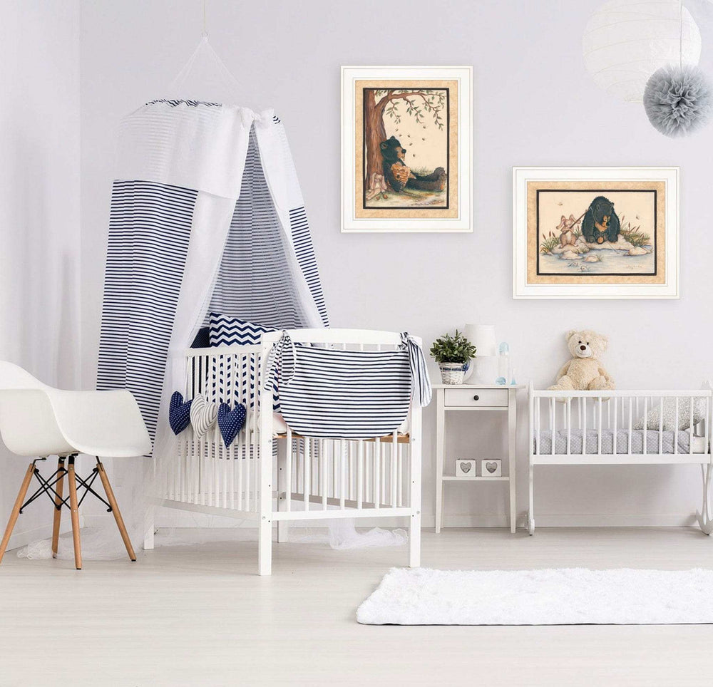 Set Of Two Gone Fishing 1 White Framed Print Wall Art - Homeroots - Flyclothing LLC