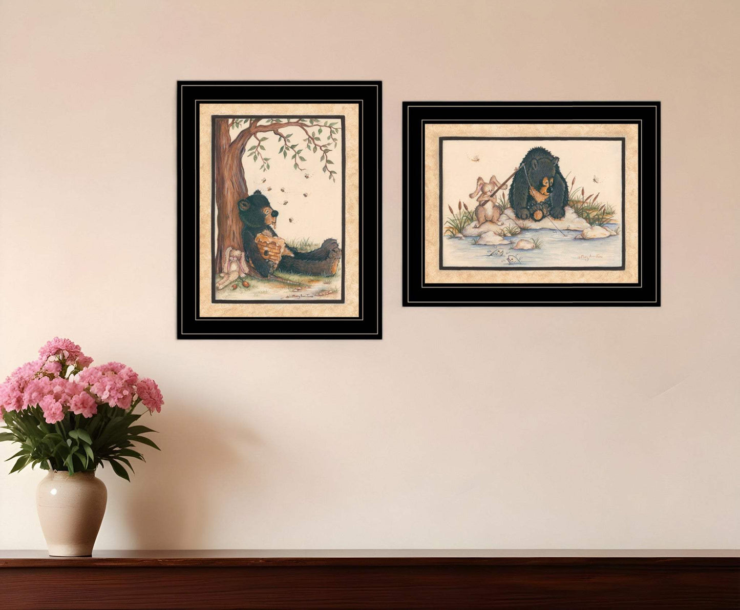 Set Of Two Gone Fishing 2 Black Framed Print Wall Art - Homeroots - Flyclothing LLC