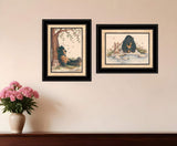 Set Of Two Gone Fishing 2 Black Framed Print Wall Art - Homeroots - Flyclothing LLC