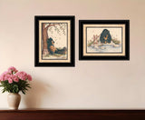Set Of Two Gone Fishing 2 Black Framed Print Wall Art - Homeroots - Flyclothing LLC