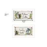 Set Of Two Nature Calls 1 White Framed Print Bathroom Wall Art - Homeroots - Flyclothing LLC